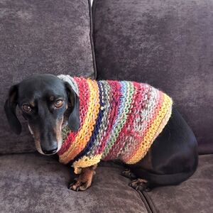 Dog sweater small/medium hand knit